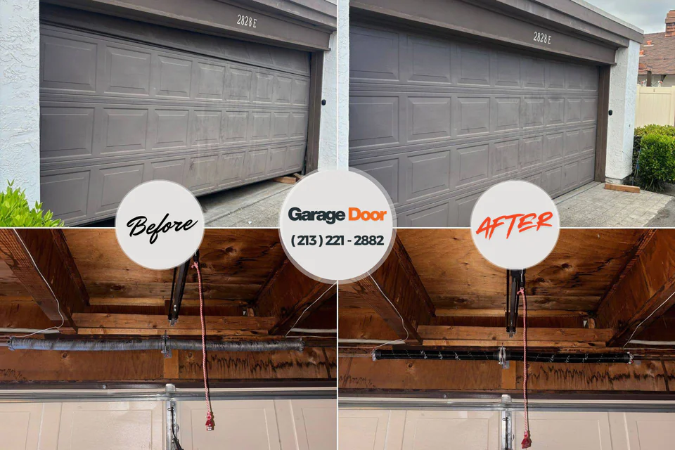Before and after: garage door repair Albany, MO